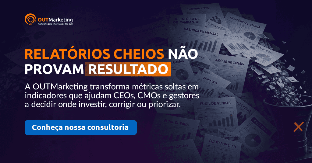 Banner com uma representação de dezenas de relatórios sendo desperdiçados pela falta de uma consultoria de marketing para apoiar decisões.
